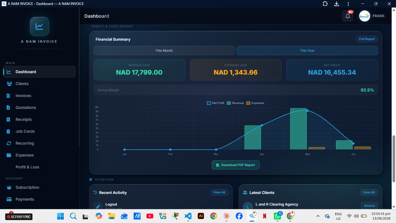 Amateta Invoice System